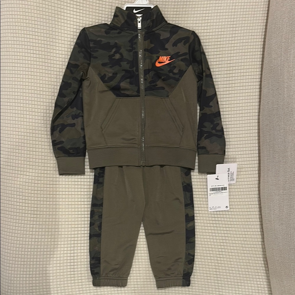 Nike Camo Tracksuit with Orange Logo